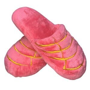 Pink Plush House Shoes Womens Medium Slippers Fuzzy Cozy Indoor Memory Foam Warm